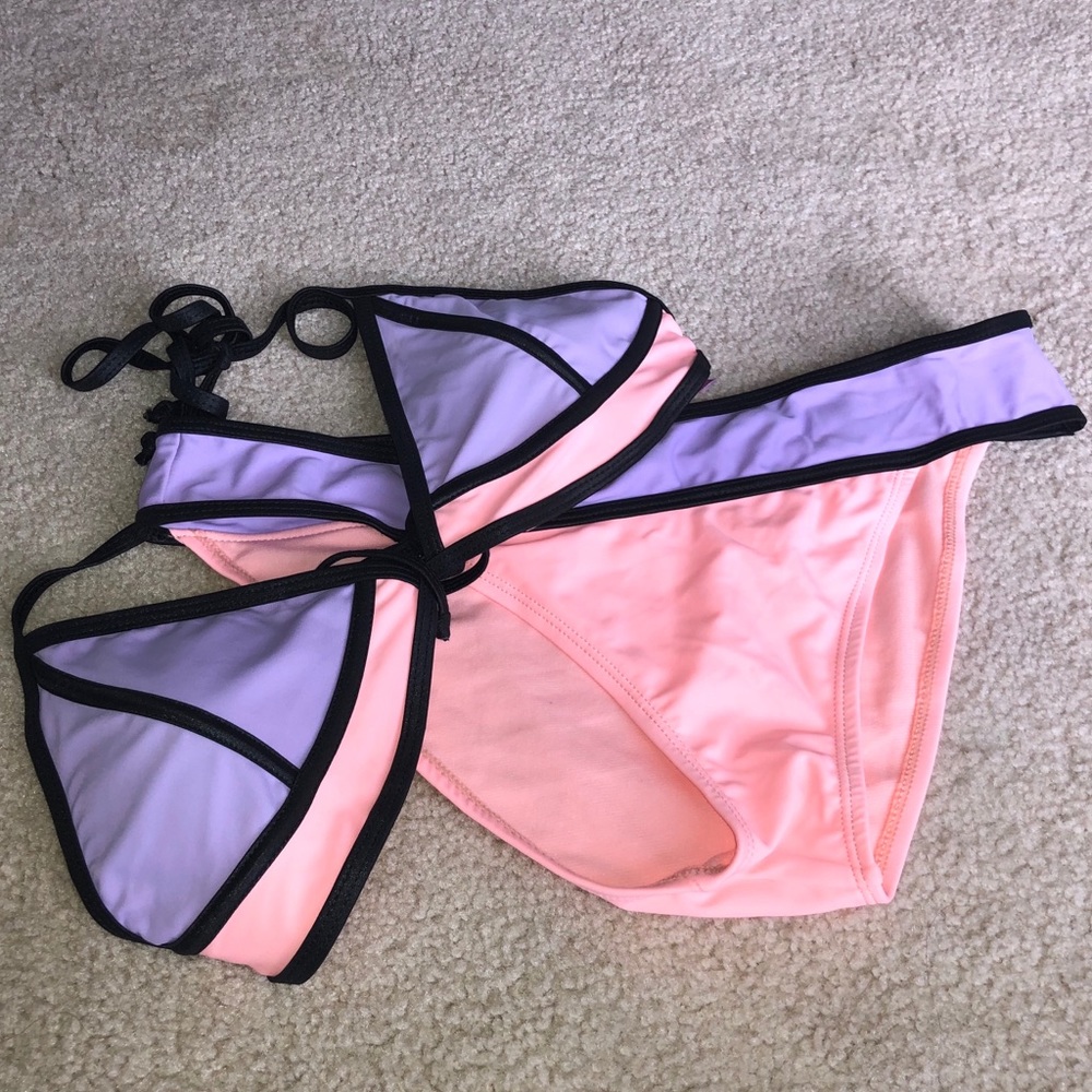 Bikini Top - Pink and Purple ColorBlock